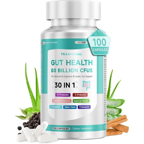 Gut Health Capsule: 80B CFU Probiotics Digestive Enzymes