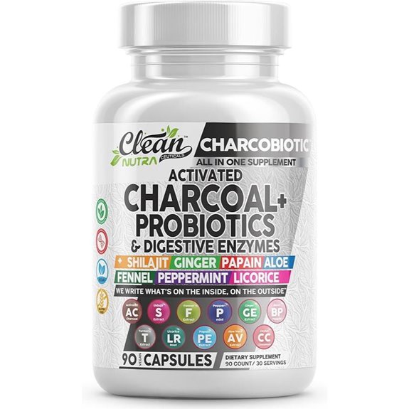 Activated Charcoal Pills + Shilajit Digestive Enzymes Probiotics Capsules