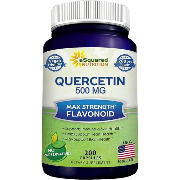 aSquared Quercetin 500mg Supplement - 200 Capsules