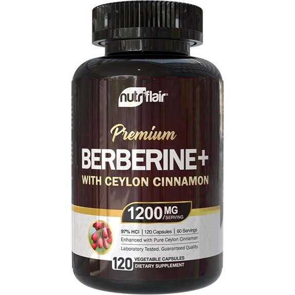 NutriFlair Berberine HCl with Cinnamon 120 Capsules