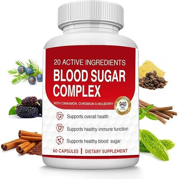 Blood Sugar Complex Supplement: Natural Formula 60 Capsules