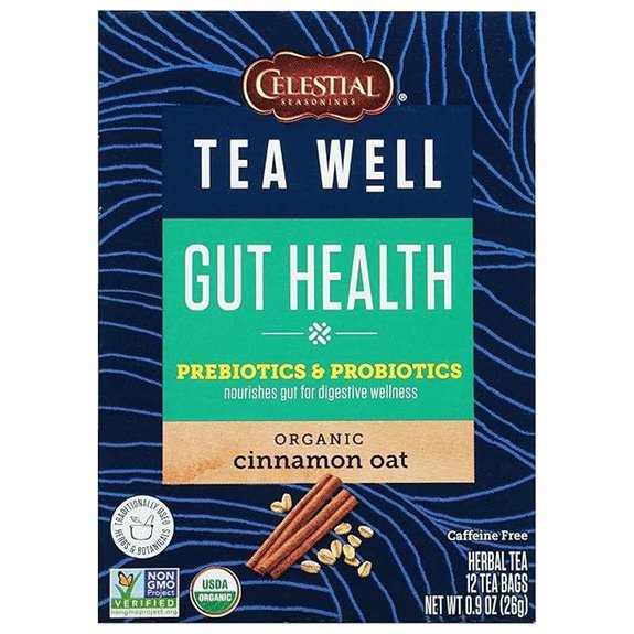 Celestial Seasonings Gut Health Herbal Tea Cinnamon Oat