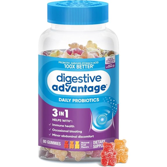 Digestive Probiotic Gummies with Vitamin D – 80ct