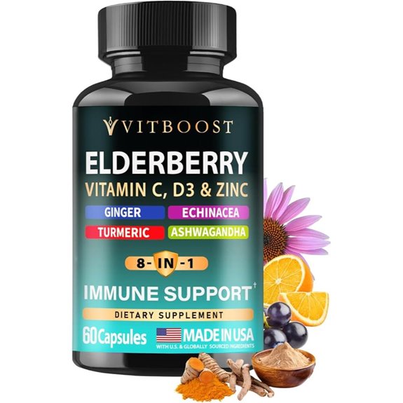 Elderberry Immune Support 8-in-1 with Vitamins 60 Caps