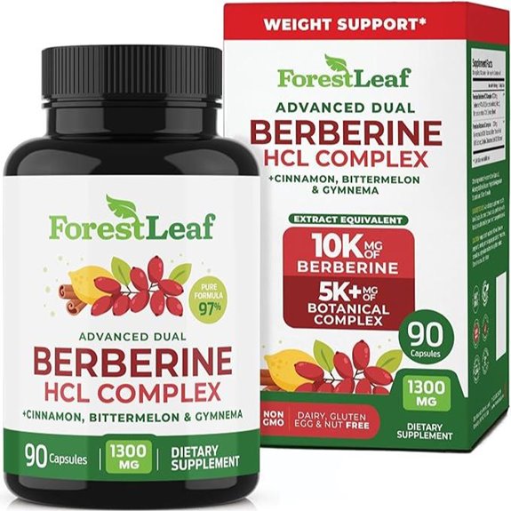 ForestLeaf Berberine 1300mg Supplement with Cinnamon & Gymnema