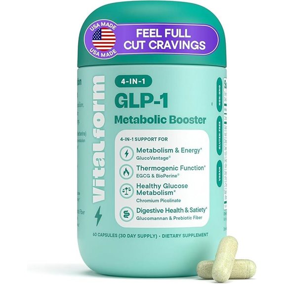 GLP-1 Metabolic Support: 4-in-1 Formula Capsules