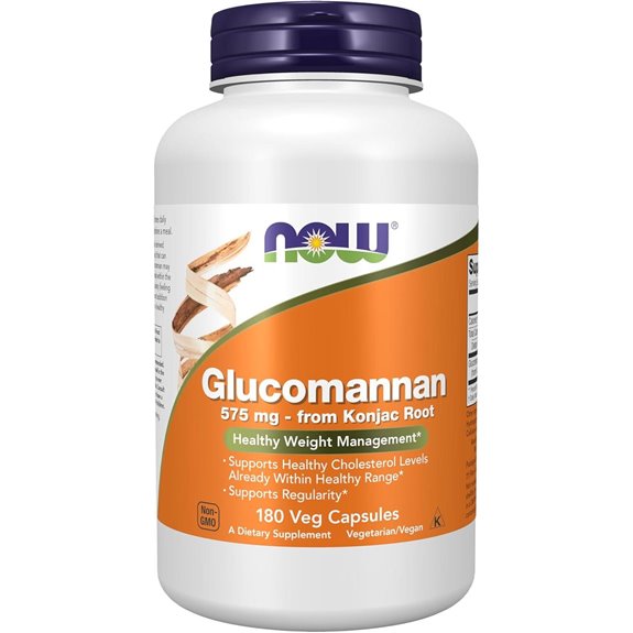 NOW Glucomannan 575 mg — Supports Regularity & Weight Management (180 vcaps)