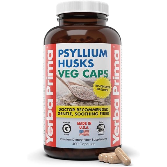 Yerba Prima Psyllium Husk Veg Caps Fiber Supplement