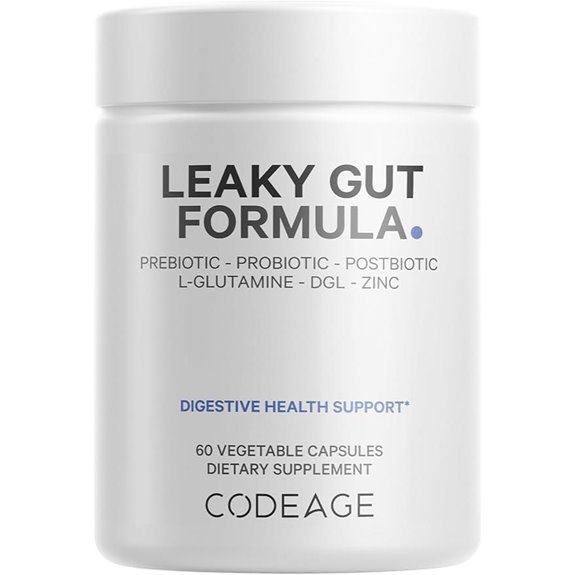 Codeage Leaky Gut Supplement: L-Glutamine Probiotics Berberine 60 Caps
