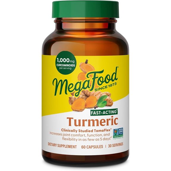 MegaFood Turmeric Supplement with Black Pepper - 60 Capsules