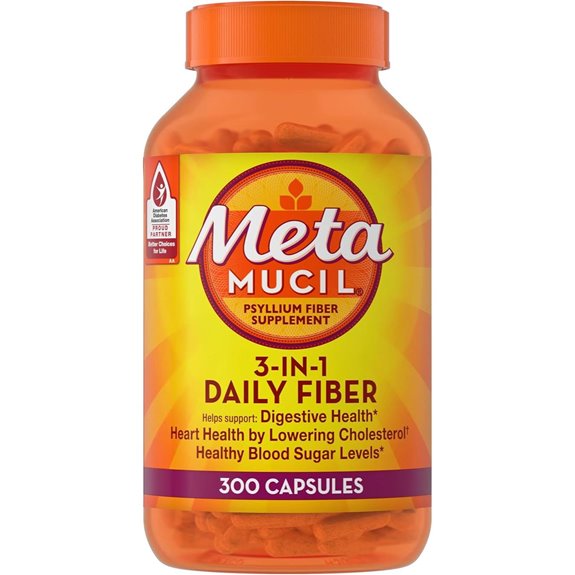 Metamucil Psyllium Husk Capsules 300 Count Fiber Endorsement