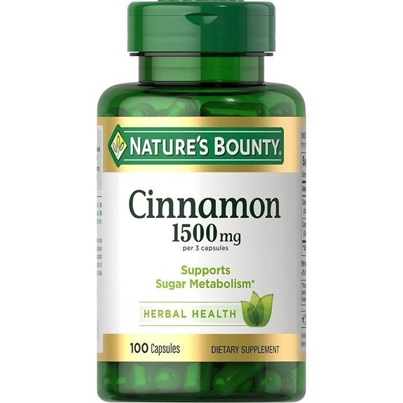Nature’s Bounty Cinnamon Capsules for Sugar Metabolism