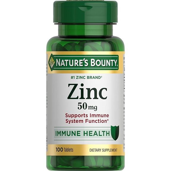 Nature’s Bounty Zinc 50mg: Immune Skin & Antioxidant Support