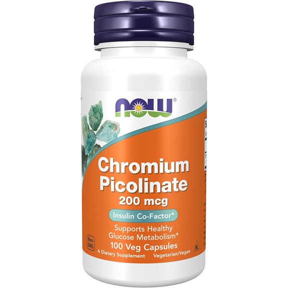 NOW Chromium Picolinate 200 mcg 100 Veg Capsules