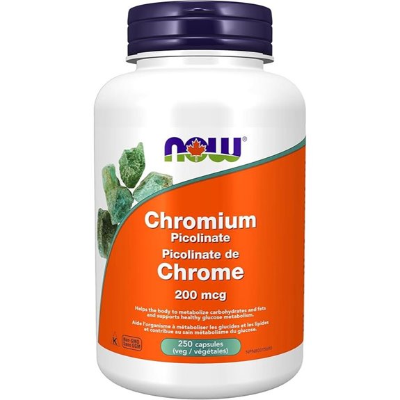 NOW Foods Chromium Picolinate 200 mcg 250 Veg Capsules
