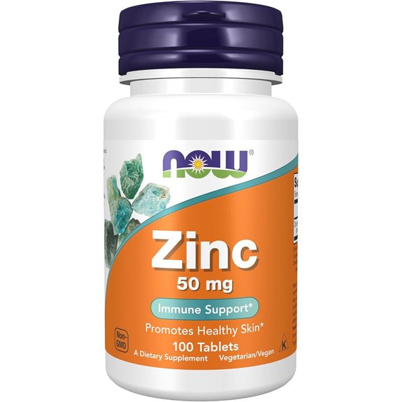 NOW Foods Zinc Gluconate 50 mg Tablets Immune Support