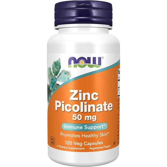 NOW Foods Zinc Picolinate 50 mg Immune Support 120 Veg Capsules