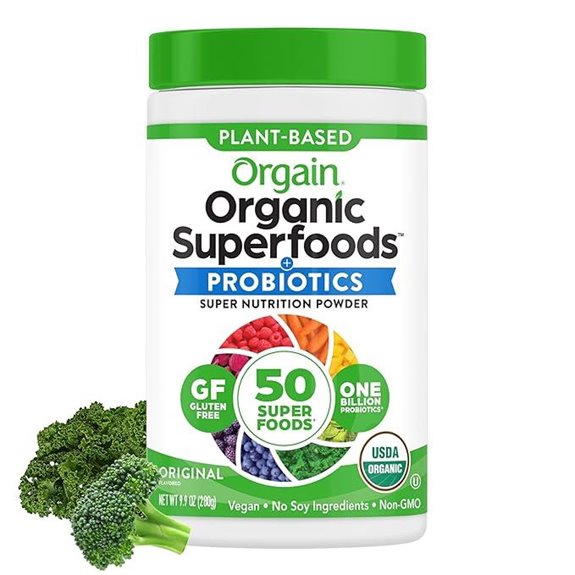 Orgain Organic Greens Powder 50 Superfoods 1B Probiotics