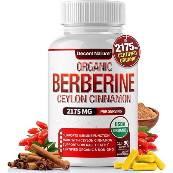 Organic Berberine with Cinnamon - 90 Vegan Capsules