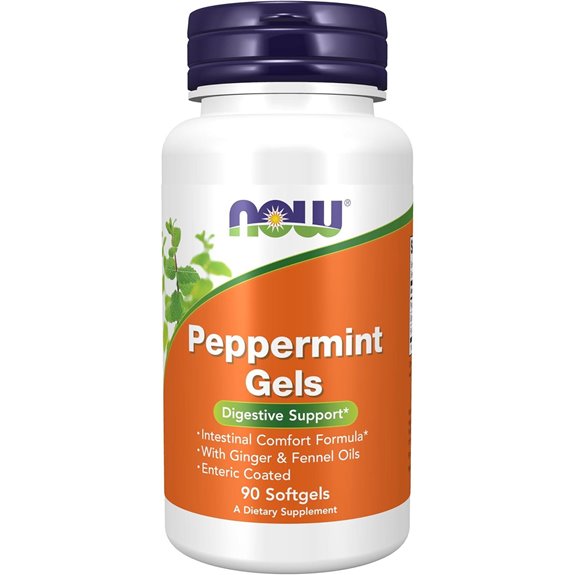 NOW Peppermint Digestive Gels with Ginger & Fennel 90 Softgels