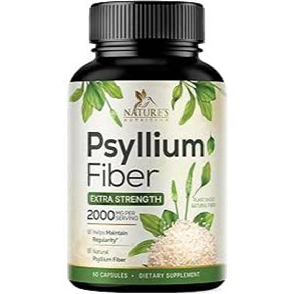 Psyllium Husk Powder Capsules 2000mg Fiber Supplement