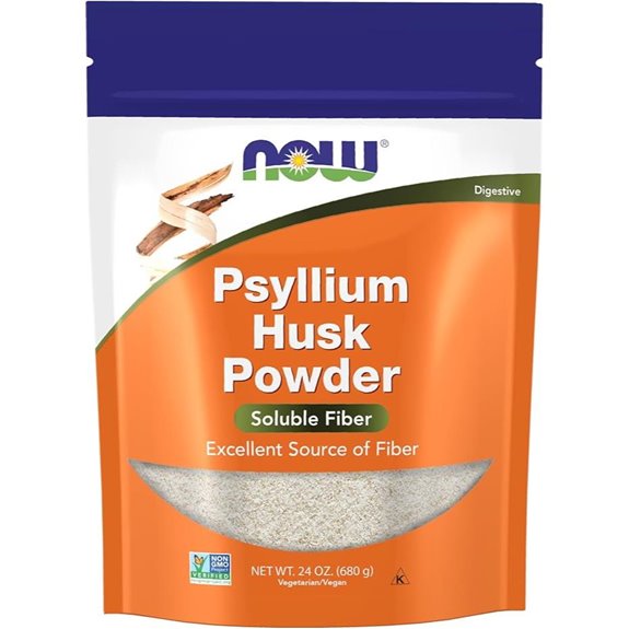 NOW Psyllium Husk Powder Non-GMO Soluble Fiber 24oz