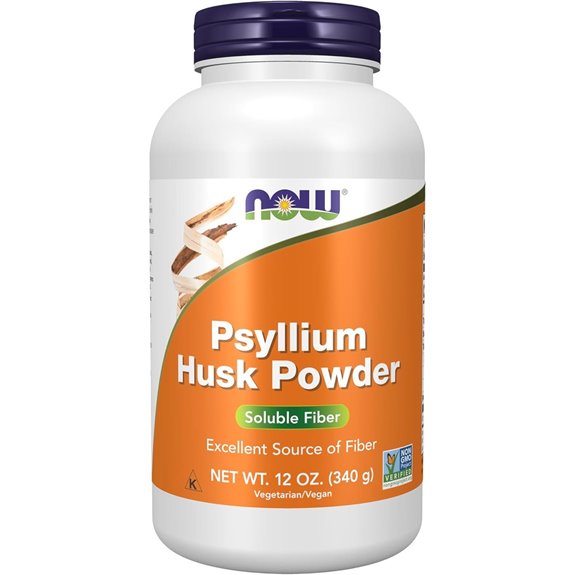 NOW Psyllium Husk Powder - Non-GMO Soluble Fiber (12 oz)