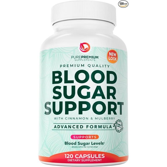 PurePremium Blood Sugar Support Supplement with Cinnamon Chromium 120ct