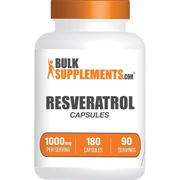 Resveratrol Capsules 1000mg Antioxidant Supplement (180)