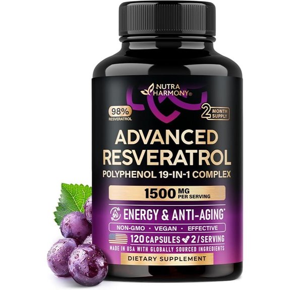 Resveratrol 19-in-1 Polyphenol Complex Supplement (120 Caps)