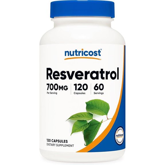 Nutricost Resveratrol 700mg 120 Capsules - Vegan Gluten Free Non-GMO