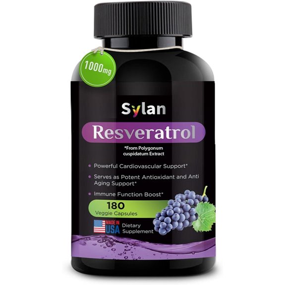 SYLAN Trans Resveratrol Supplement – 1000mg 180 Veggie Capsules