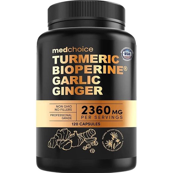 Turmeric & Garlic Supplements with BioPerine (120 ct)