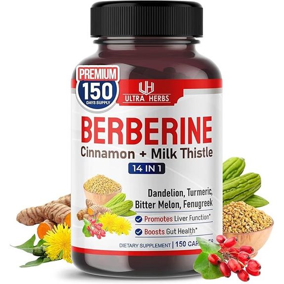Ultra Herbs Berberine with Cinnamon Milk Thistle - 150 Count