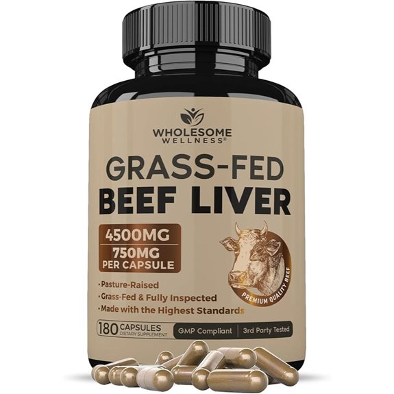 Wholesome Grass-Fed Desiccated Beef Liver Capsules
